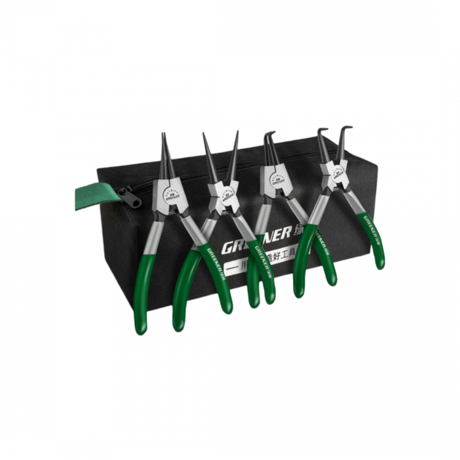 ឈុតដែកកាប់ដោះហ្វ្រែ - GREENER Circlip Pliers Set 220mm (9") 4 Pcs