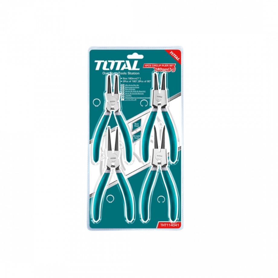 ឈុតដែកកាប់ដោះហ្វ្រែ - TOTAL Circlip Pliers Set 180mm (7") 4 Pcs