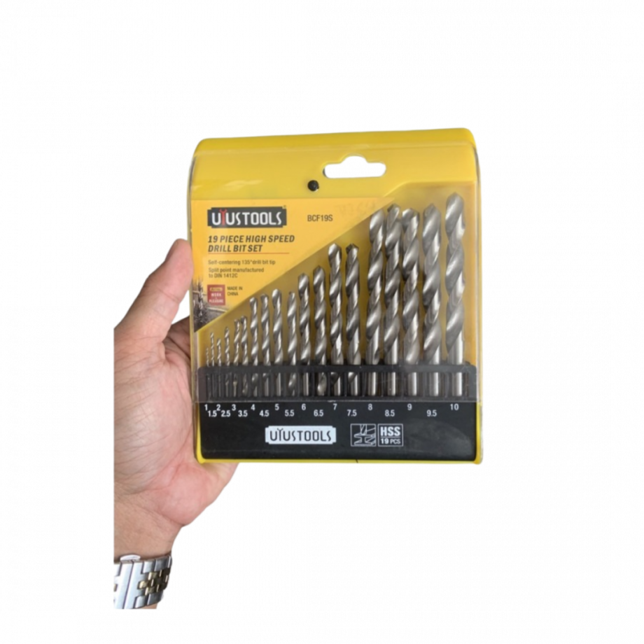 ឈុតផ្លែស្វាន 1-10mm (19pcs) Uyustools BCF19S