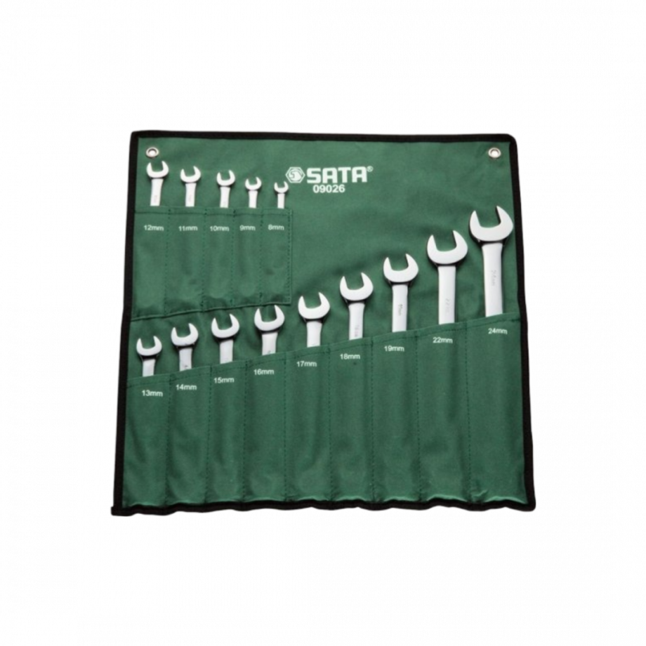 ឈុតសោរ - SATA 09026 combination wrench (8-24mm) (24 pcs/set)