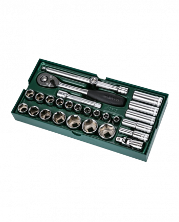 ឈុតសោរគ្រាប់ - SATA 09903 1/2" socket drive set (10-34mm) (27 pcs/set)